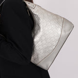 Gucci Silver Leather Guccissima Shoulder Hobo - FashioNica