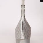 Gucci Silver Leather Guccissima Shoulder Hobo - FashioNica