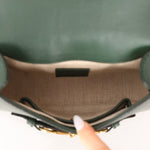 Gucci Small Lady Web Emerald Green Boxcalf Shoulder Bag - FashioNica