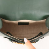 Gucci Small Lady Web Emerald Green Boxcalf Shoulder Bag - FashioNica
