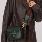 Gucci Small Lady Web Emerald Green Boxcalf Shoulder Bag - FashioNica