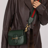 Gucci Small Lady Web Emerald Green Boxcalf Shoulder Bag - FashioNica