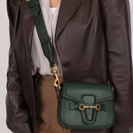 Gucci Small Lady Web Emerald Green Boxcalf Shoulder Bag - FashioNica