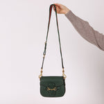 Gucci Small Lady Web Emerald Green Boxcalf Shoulder Bag - FashioNica