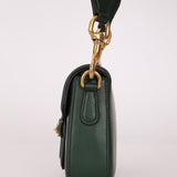 Gucci Small Lady Web Emerald Green Boxcalf Shoulder Bag - FashioNica