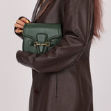 Gucci Small Lady Web Emerald Green Boxcalf Shoulder Bag - FashioNica