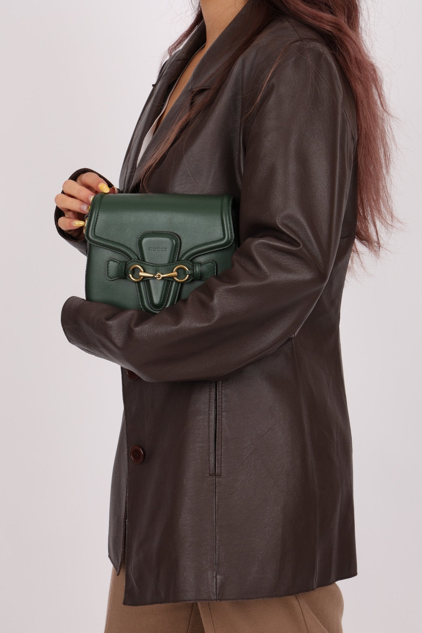Gucci Small Lady Web Emerald Green Boxcalf Shoulder Bag - FashioNica