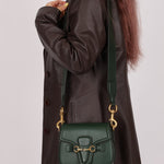 Gucci Small Lady Web Emerald Green Boxcalf Shoulder Bag - FashioNica