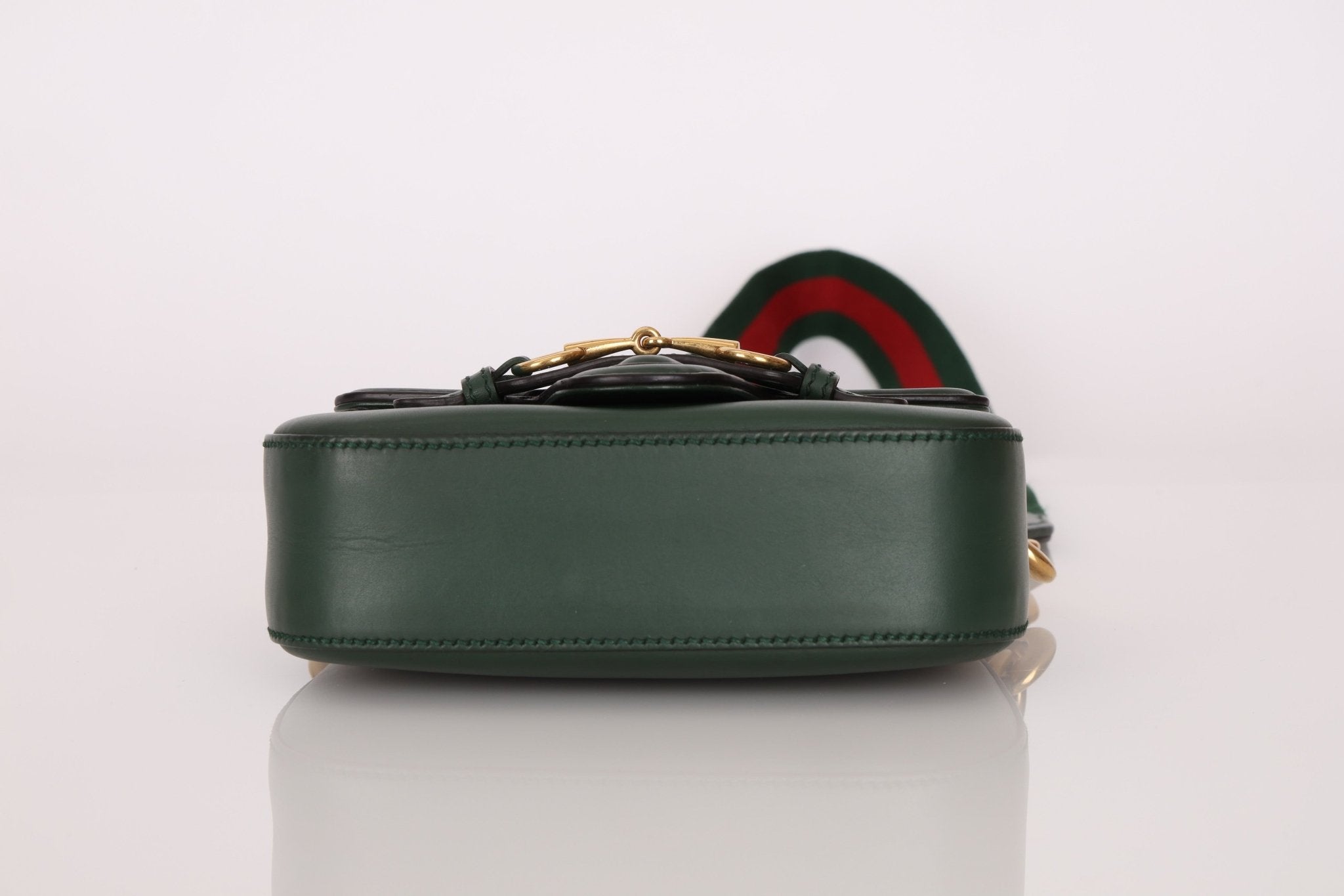 Gucci Small Lady Web Emerald Green Boxcalf Shoulder Bag - FashioNica