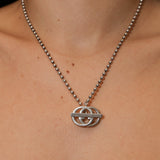 Gucci Sterling Silver Interlocking G Britt Toggle Necklace - FashioNica