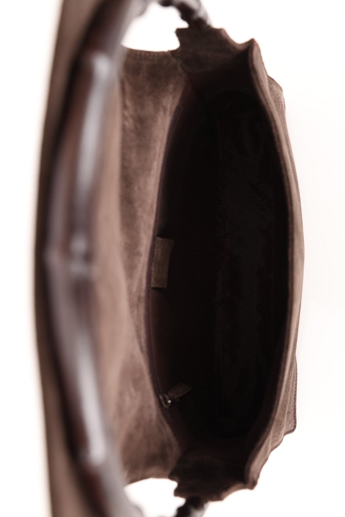 Gucci Suede Bamboo Top Handle - FashioNica