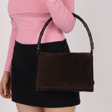 Gucci Suede Bamboo Top Handle - FashioNica