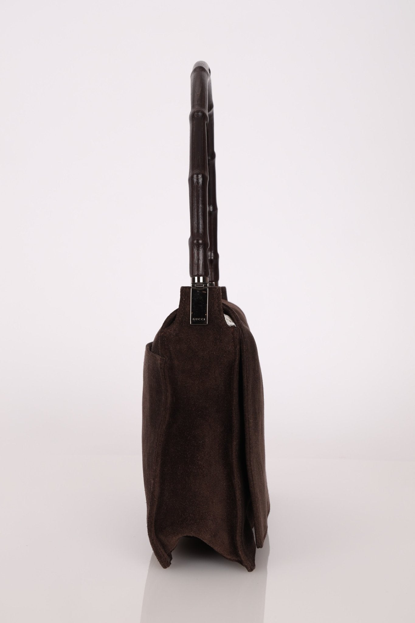 Gucci Suede Bamboo Top Handle - FashioNica