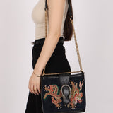 Gucci Suede Dragon Embroidered Bucket Bag - FashioNica