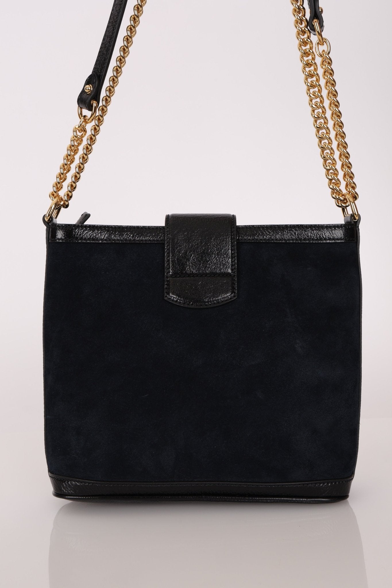 Gucci Suede Dragon Embroidered Bucket Bag - FashioNica