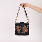 Gucci Suede Dragon Embroidered Bucket Bag - FashioNica
