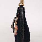 Gucci Suede Dragon Embroidered Bucket Bag - FashioNica