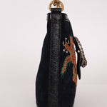 Gucci Suede Dragon Embroidered Bucket Bag - FashioNica