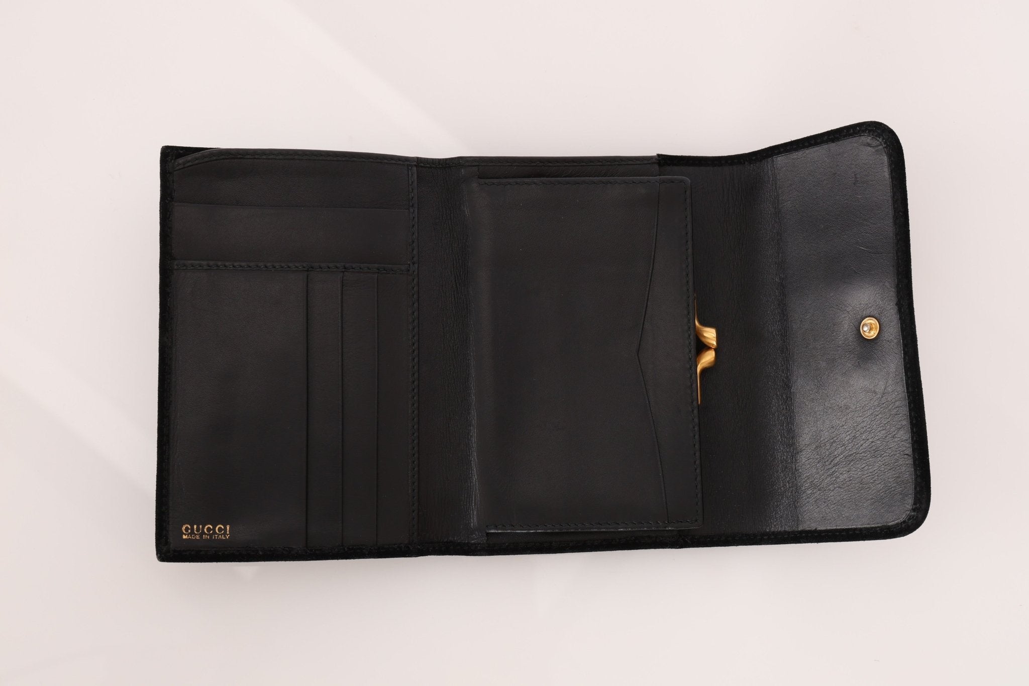 Gucci Suede Horsebit French Wallet - FashioNica