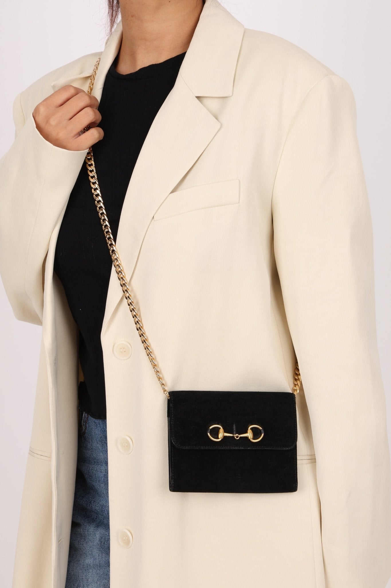 Gucci Suede Horsebit French Wallet - FashioNica