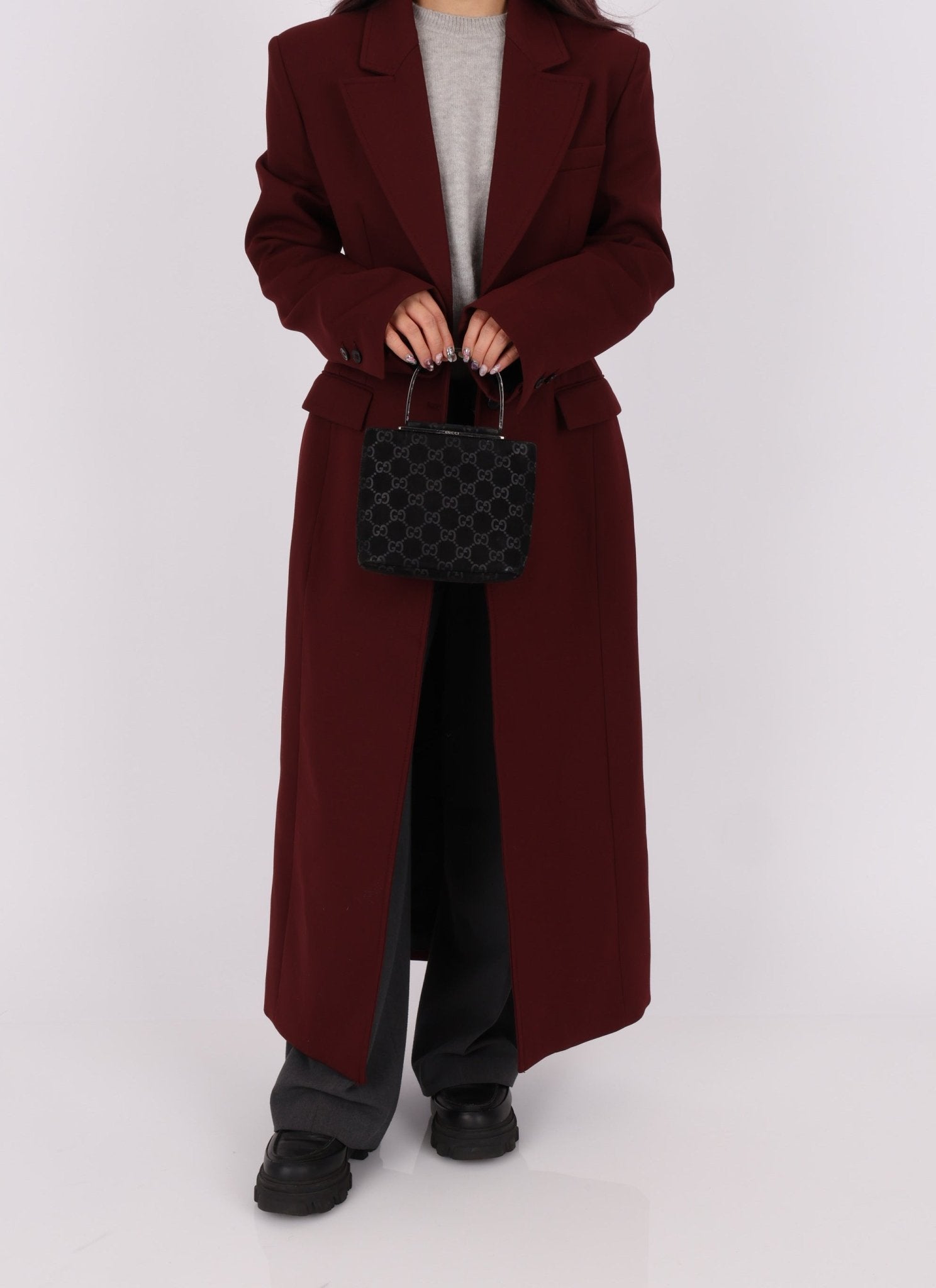 Gucci Suede Metal Top Handle Mini Frame Bag - FashioNica