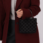 Gucci Suede Metal Top Handle Mini Frame Bag - FashioNica