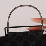 Gucci Suede Metal Top Handle Mini Frame Bag - FashioNica