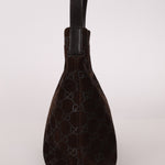 Gucci Suede Monogram Shoulder Bag - FashioNica