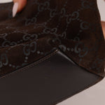 Gucci Suede Monogram Shoulder Bag - FashioNica