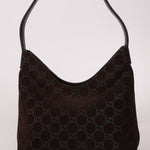 Gucci Suede Monogram Shoulder Bag - FashioNica