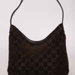 Gucci Suede Monogram Shoulder Bag - FashioNica