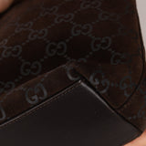Gucci Suede Monogram Shoulder Bag - FashioNica