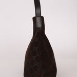 Gucci Suede Monogram Shoulder Bag - FashioNica