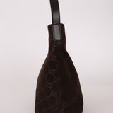 Gucci Suede Monogram Shoulder Bag - FashioNica