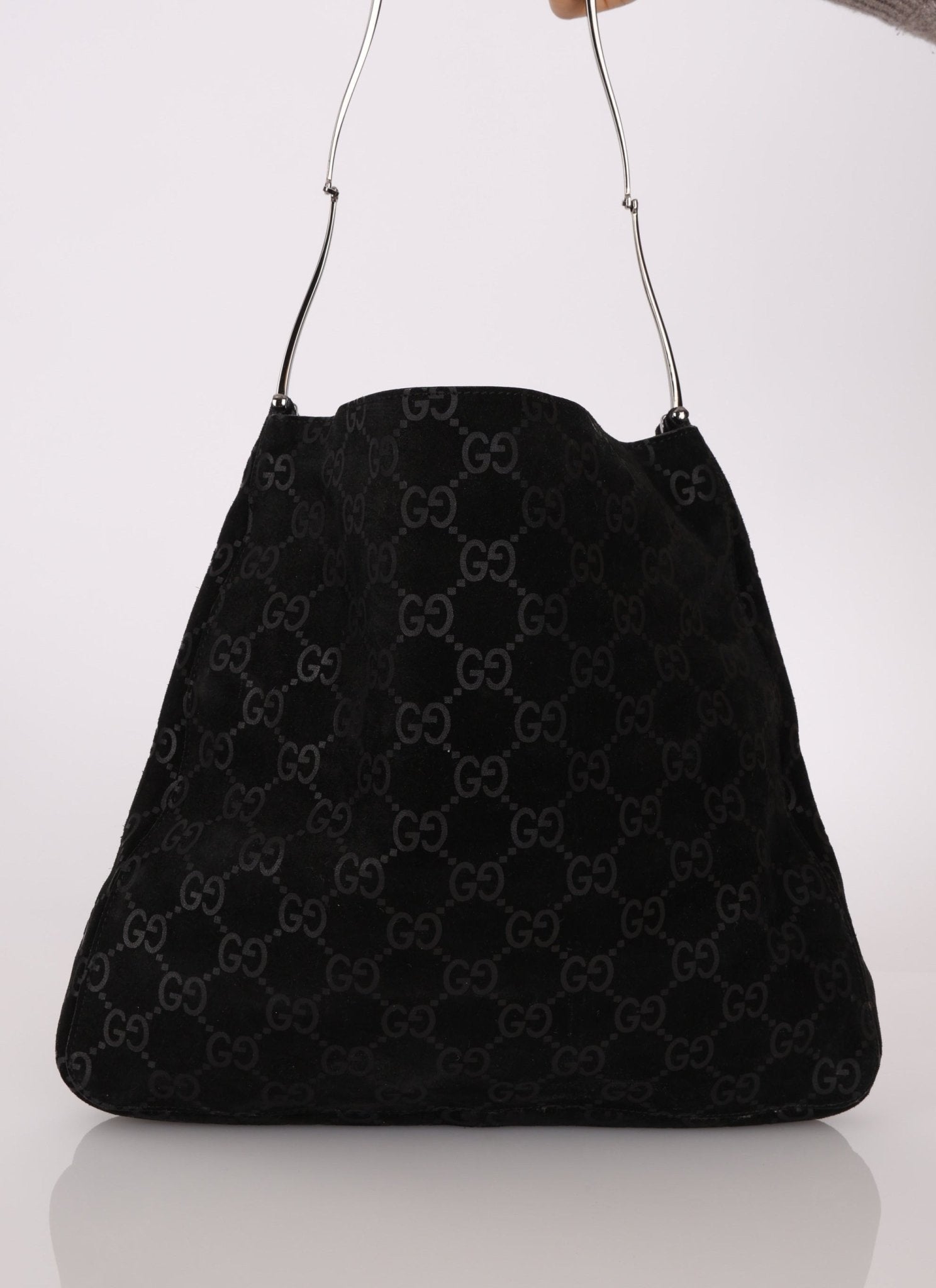 Gucci Suede Monogram Tote w/ Pouch - FashioNica