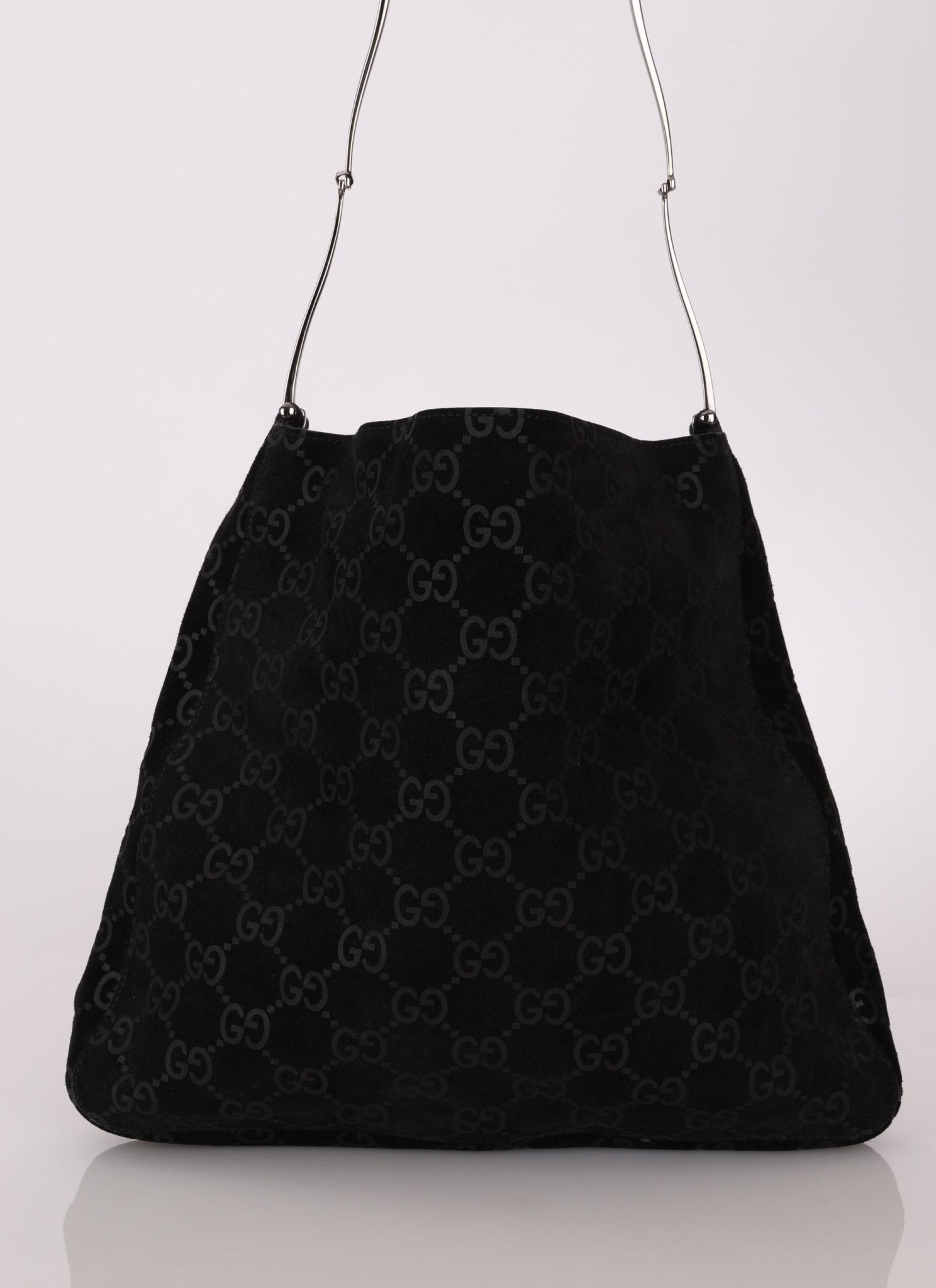 Gucci Suede Monogram Tote w/ Pouch - FashioNica