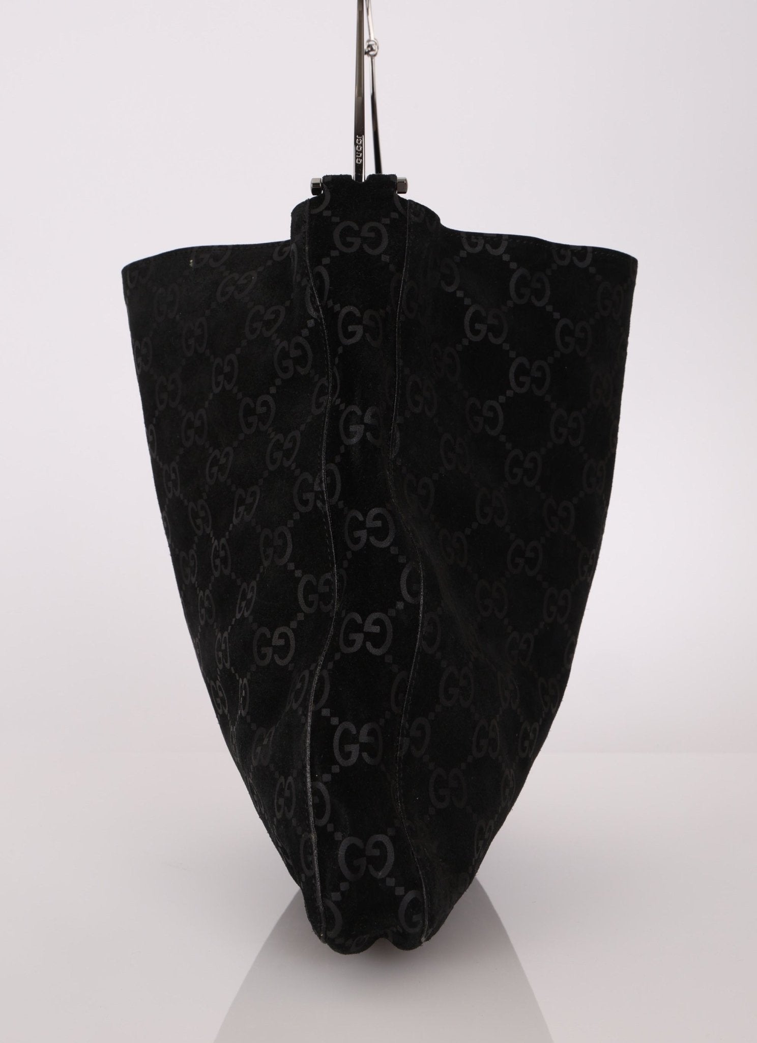 Gucci Suede Monogram Tote w/ Pouch - FashioNica