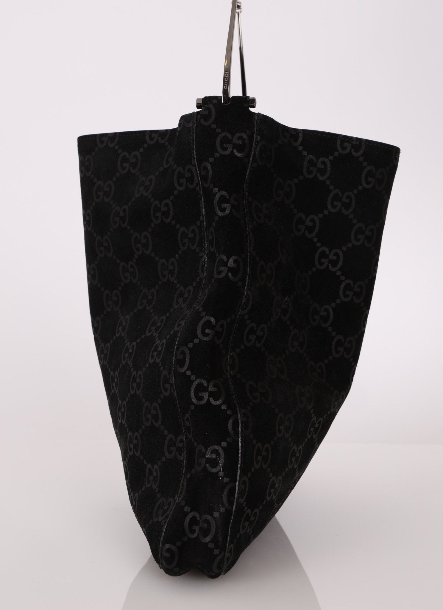 Gucci Suede Monogram Tote w/ Pouch - FashioNica