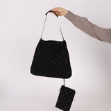 Gucci Suede Monogram Tote w/ Pouch - FashioNica