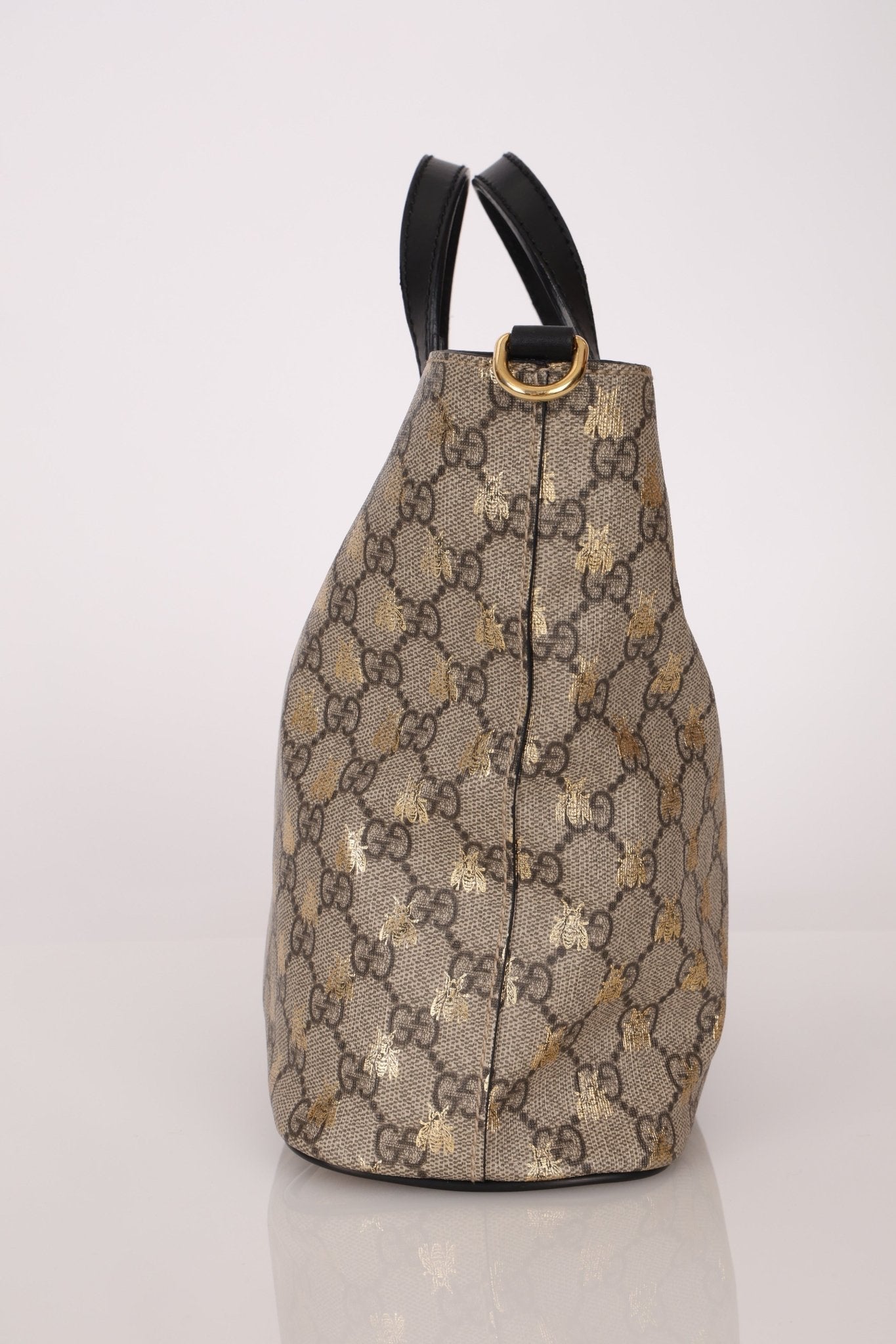 Gucci Supreme Monogram Bees Print Mini Tote Bag - FashioNica