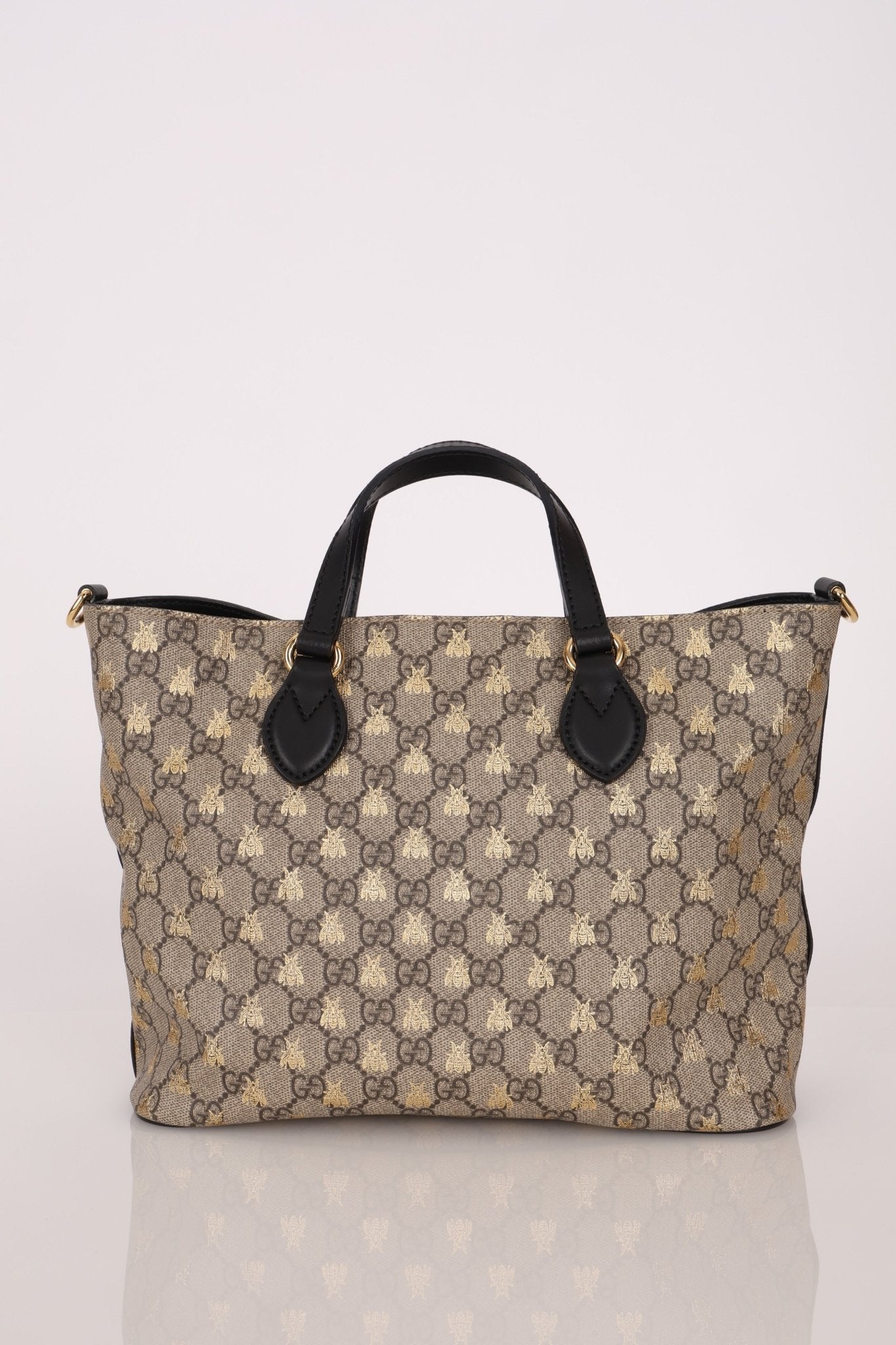 Gucci Supreme Monogram Bees Print Mini Tote Bag - FashioNica