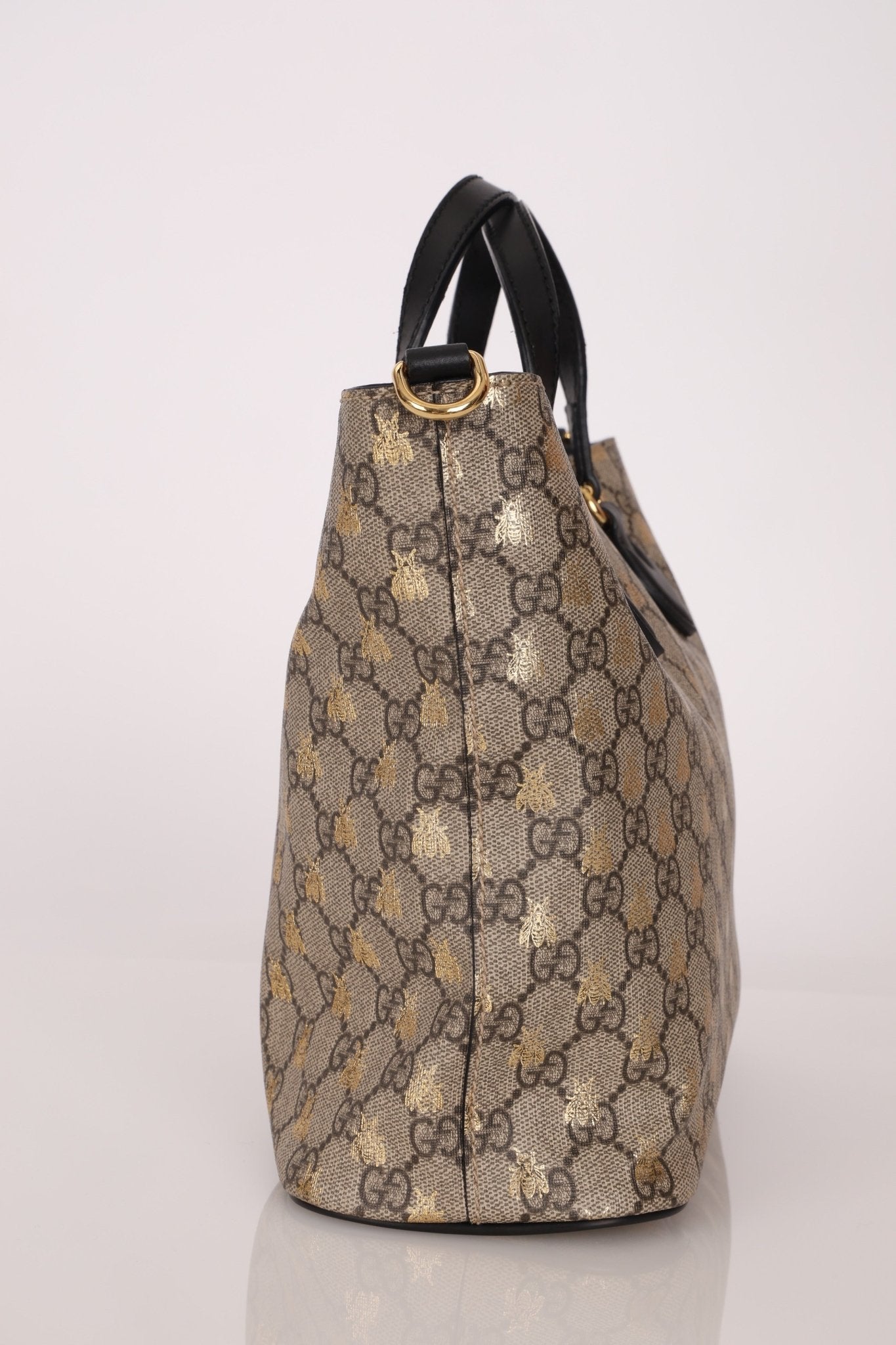 Gucci Supreme Monogram Bees Print Mini Tote Bag - FashioNica