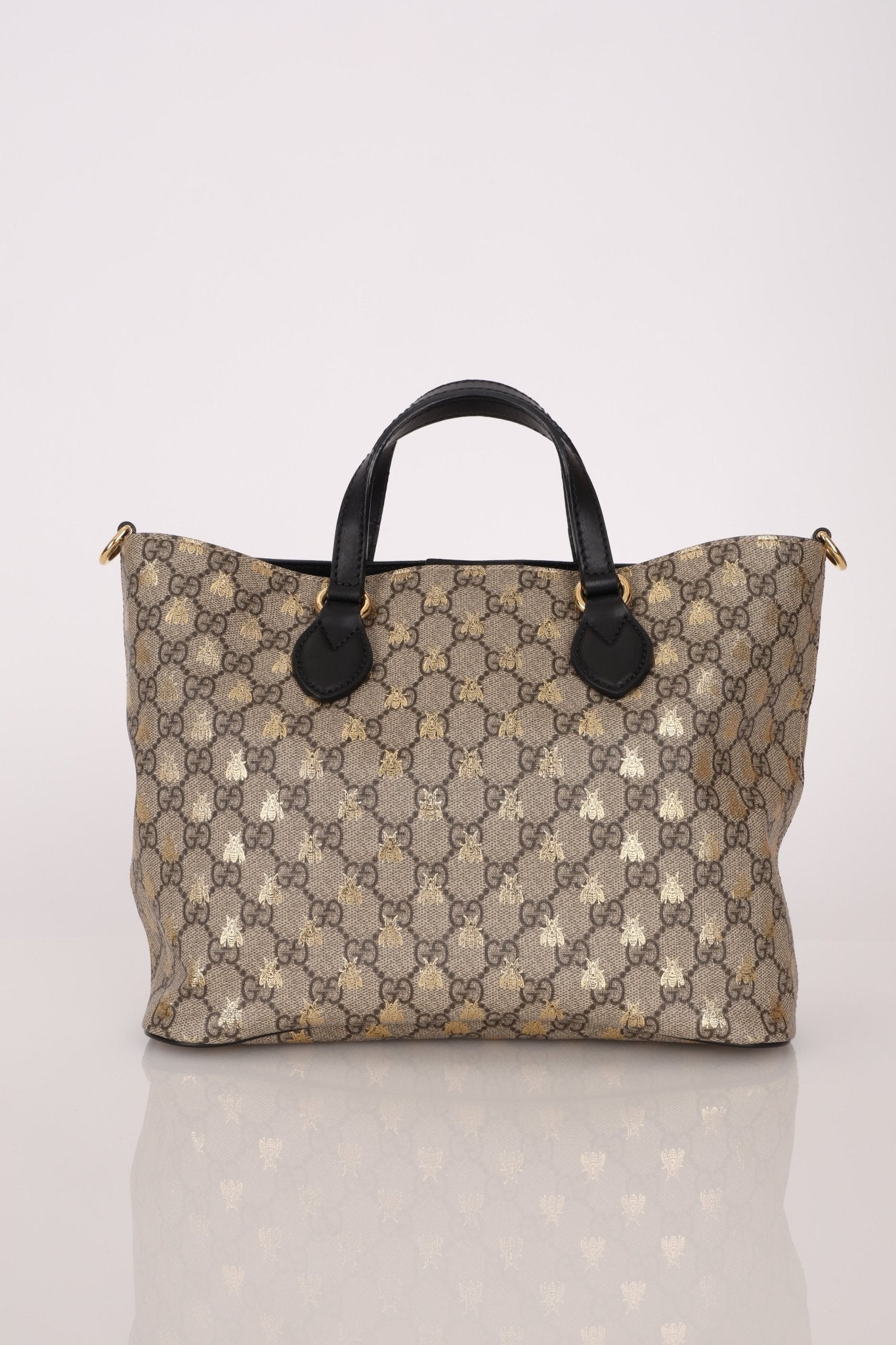 Gucci Supreme Monogram Bees Print Mini Tote Bag - FashioNica