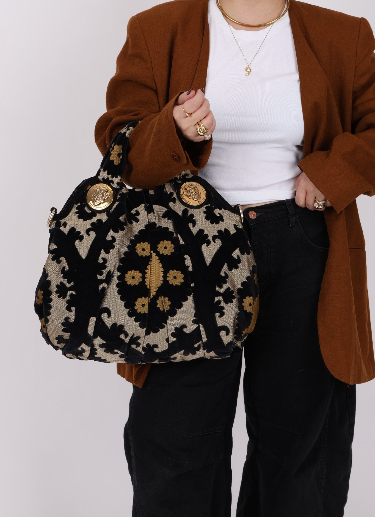 Gucci Tapestry Large Hysteria Tote - FashioNica