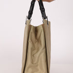 Gucci Taupe Nylon Bamboo Top Handle - FashioNica