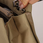 Gucci Taupe Nylon Bamboo Top Handle - FashioNica