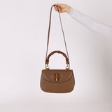 Gucci Vintage 1947 Bamboo Turnlock Top Handle with Strap - FashioNica