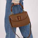 Gucci Vintage 1947 Bamboo Turnlock Top Handle with Strap - FashioNica
