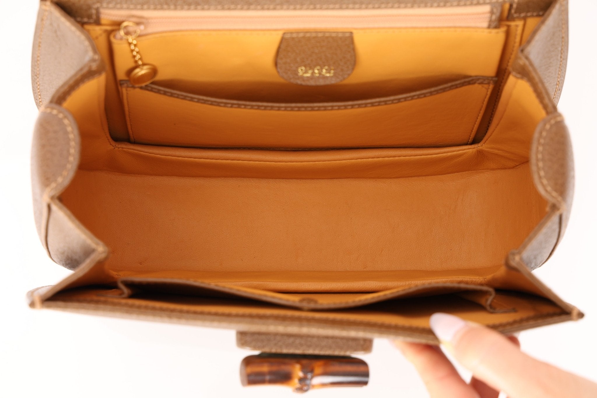 Gucci Vintage 1947 Bamboo Turnlock Top Handle with Strap - FashioNica