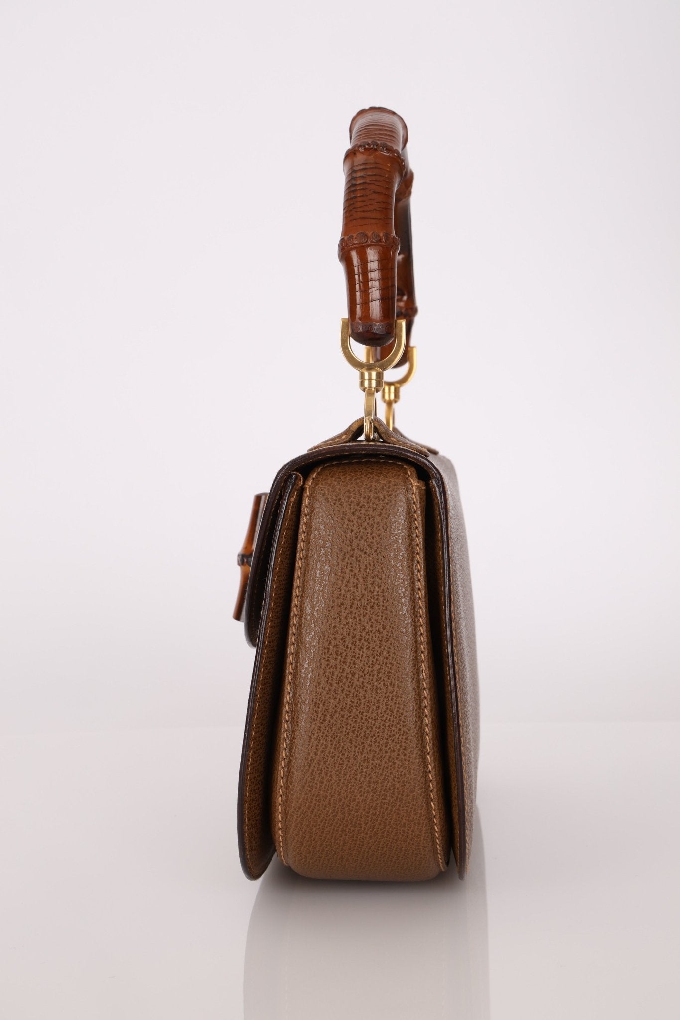 Gucci Vintage 1947 Bamboo Turnlock Top Handle with Strap - FashioNica